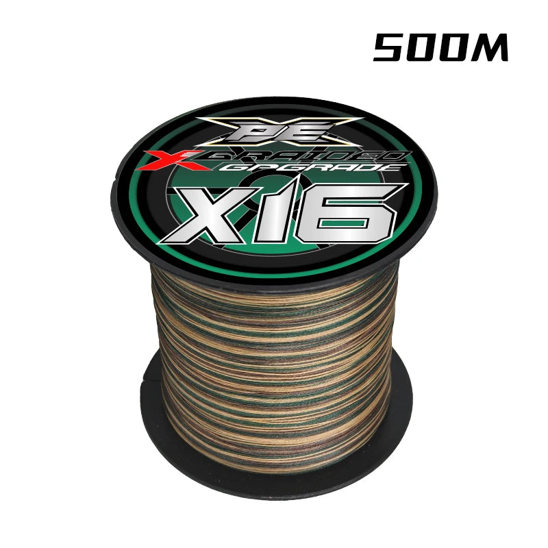 Fishing Lines X16 Strands Braided PE Line 300/500M Smooth Multifilament Line Carp Fly Fishing Wire Strong 16X Weave
