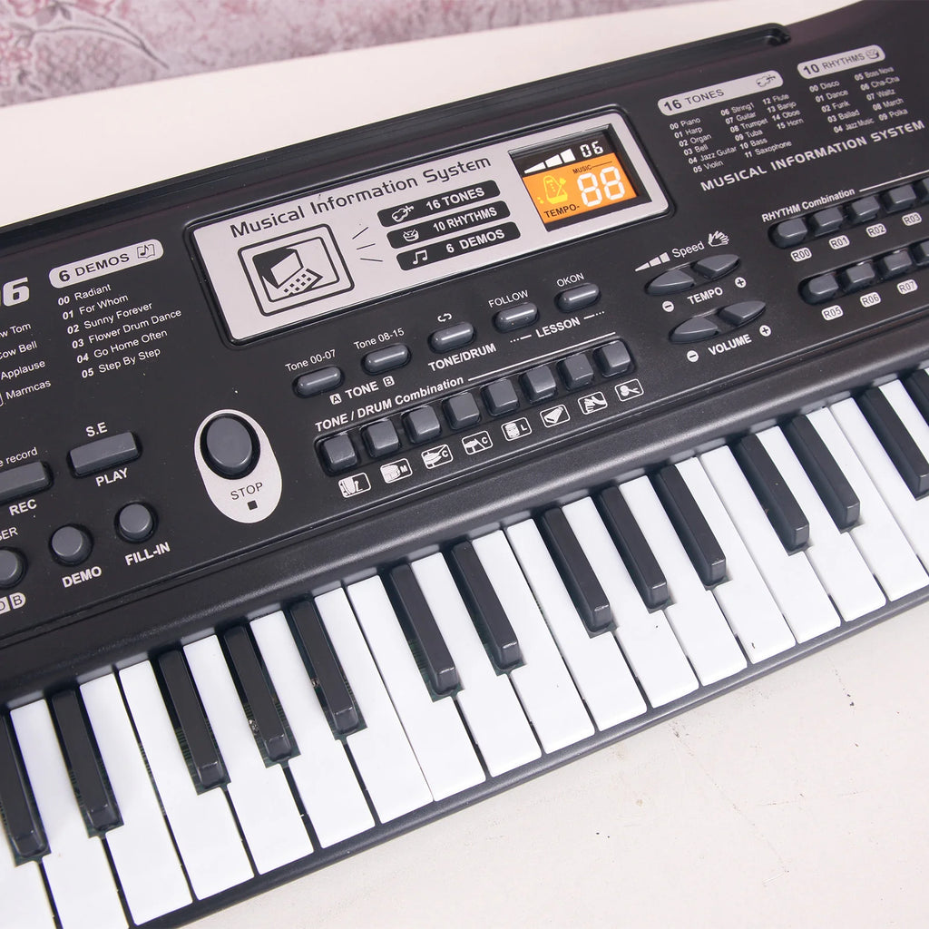 61 Keys Black Digital Music Electronic Keyboard Electric Piano Kids