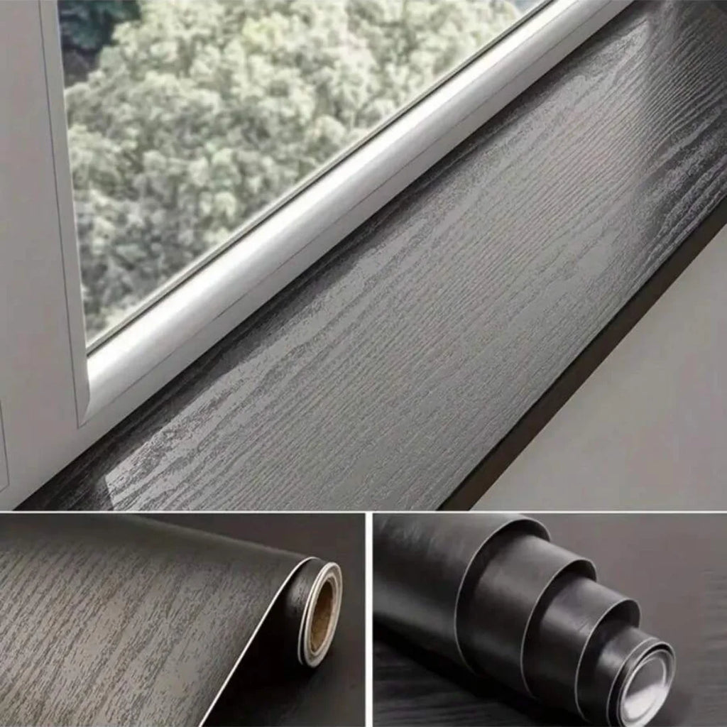 1PC 5mx10cm/20cm Imitation Wood Grain Door Frame Decoration Sticker,Bedroom and Living Room Wall Stickers,Floor Decoration Lines