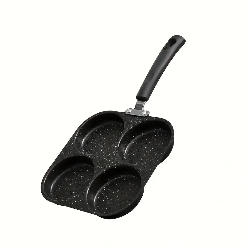 Non-stick iron omelette pan with four compartments for pancakes