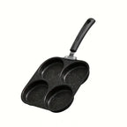 Non-stick iron omelette pan with four compartments for pancakes