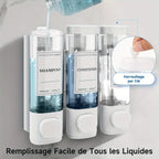 Wall-mounted Soap Dispenser, Shower Gel Dispenser, 3-in-1 Shampoo and Conditioner Dispenser