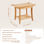 Bamboo Shower Bench 19.1x11.3x18.3 in Waterproof