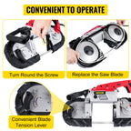 Portable BandSaw 5Inch Cutting Capacity Cordless Variable Speed 10Amp Motor