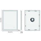 LED Light Bathroom Mirror Illuminated Wall Mounted Vanity Makeup Anti-Fog Rectangle 3 Colors Touch Light