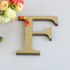 26 English Letters Wall Sticker 3D Mirror Acrylic Gold