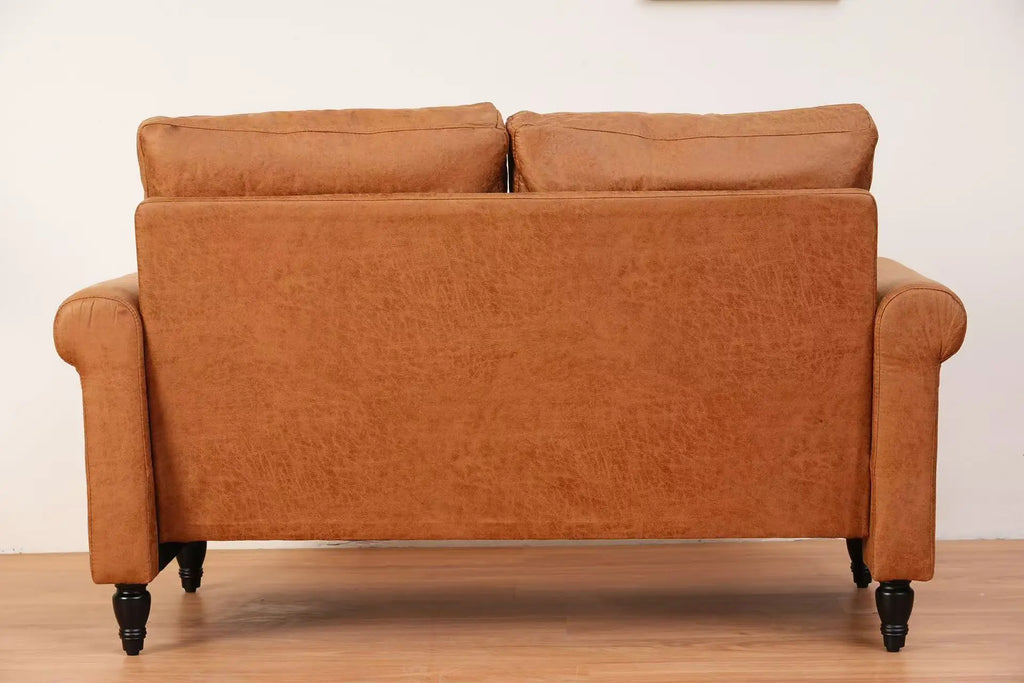 57" Upholstered 2Seat Sofa Couches with Solid Wood Legs Suitable for LivingRoom