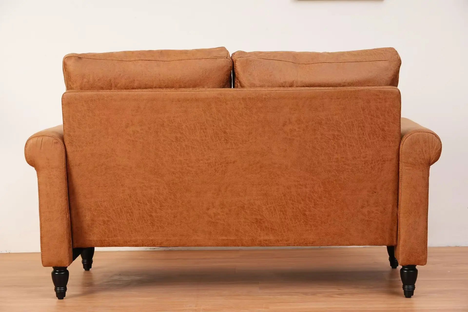 57" Upholstered 2Seat Sofa Couches with Solid Wood Legs Suitable for LivingRoom