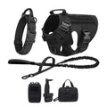 Tactical Dog Harness Collar Leash Molle Pouches For Medium Large Dogs