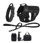 Tactical Dog Harness Collar Leash Molle Pouches For Medium Large Dogs