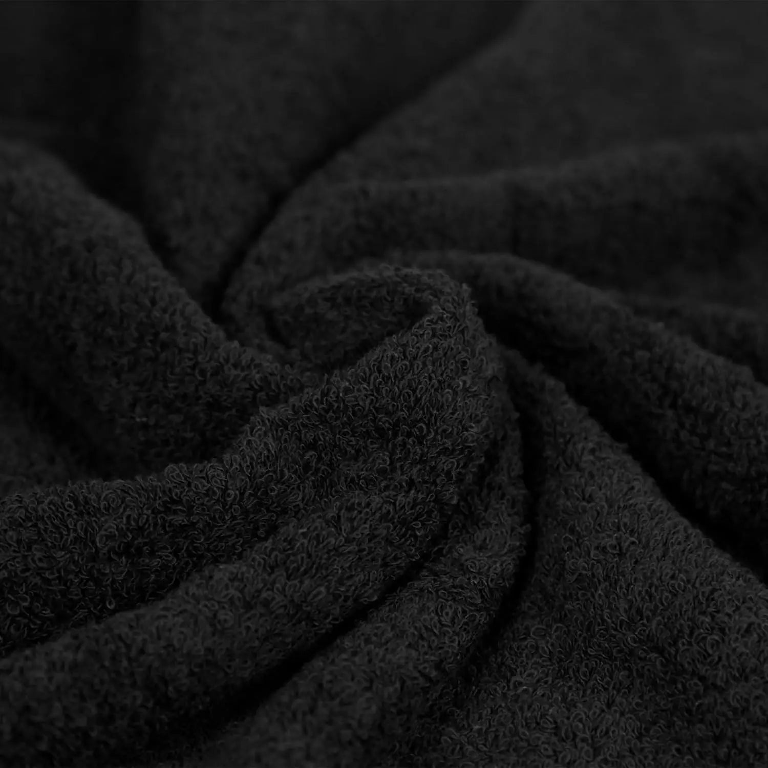 SUNTUG Basics 6 Piece Oversized 100% Cotton Bathroom Towel Set Fade Resistant Soft Absorbent 2 Bath 2 Hand 2 Washcloths Black