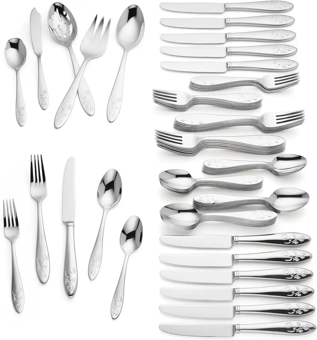 Silverware Set For 12, Butterfly Meadow 65-Piece Flatware Set
