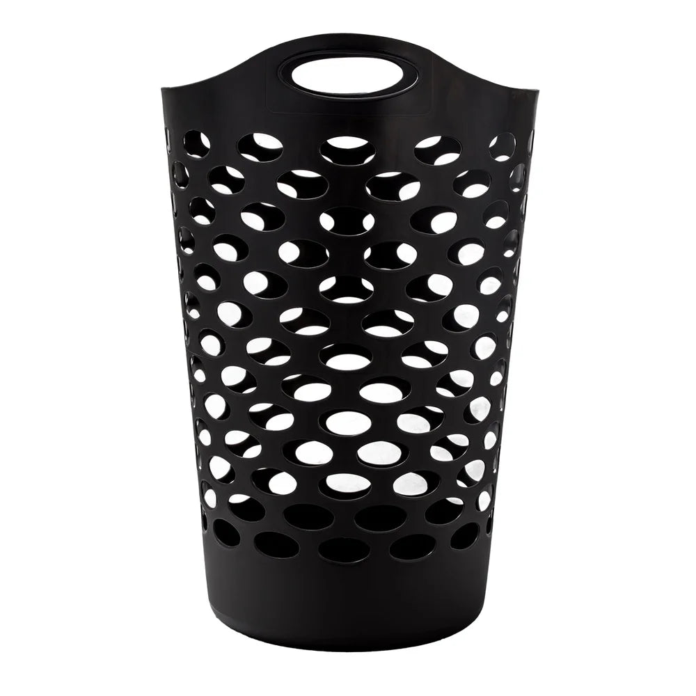 2 Pack Flexible Laundry Hamper with Carrying Handles Round Shape Durable Plastic