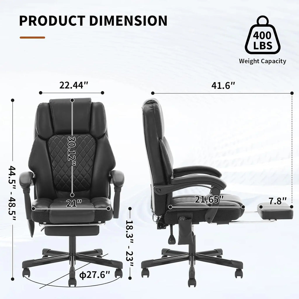 Massage Office Chair with Heat 6 Vibration Points,Big and Tall Office Chair 400 lbs
