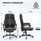 Massage Office Chair with Heat 6 Vibration Points,Big and Tall Office Chair 400 lbs