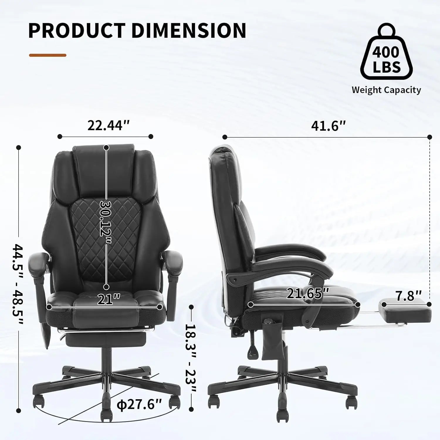 Massage Office Chair with Heat 6 Vibration Points,Big and Tall Office Chair 400 lbs