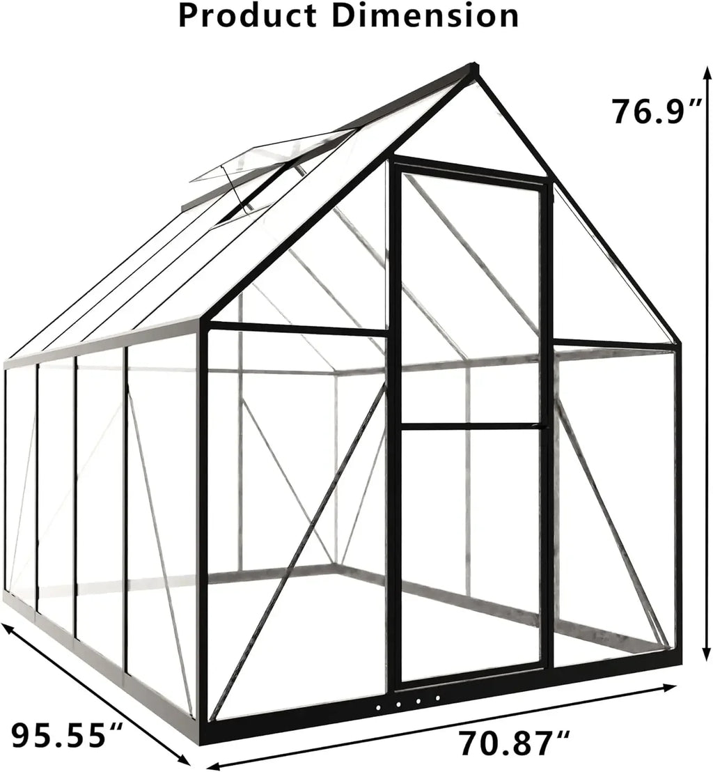 6 x 8 FT Polycarbonate Greenhouse,