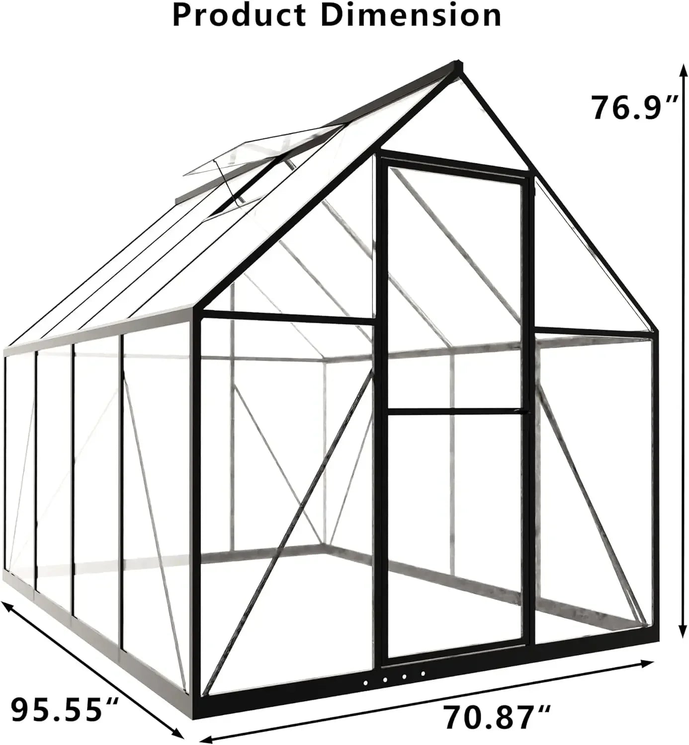6 x 8 FT Polycarbonate Greenhouse,