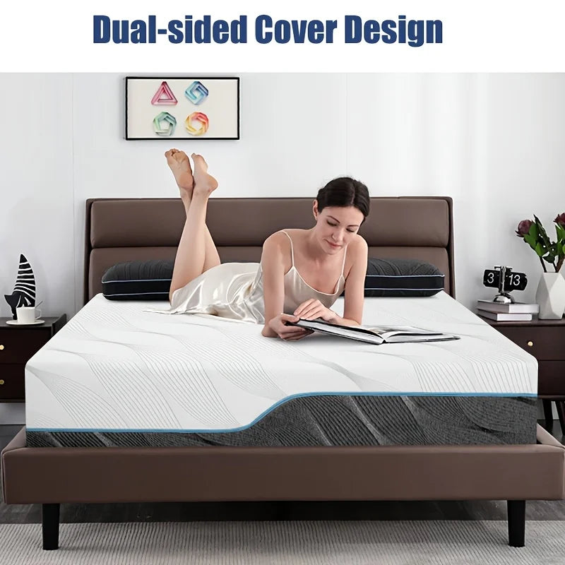 Queen Size Mattress, 8/10 Inch Medium Firm - Extra Firm Dual Sides Flippable Mattress for Back Pain Relief