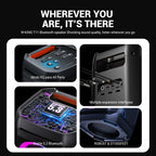 100W RMS Bluetooth Speakers, IPX6 Waterproof,