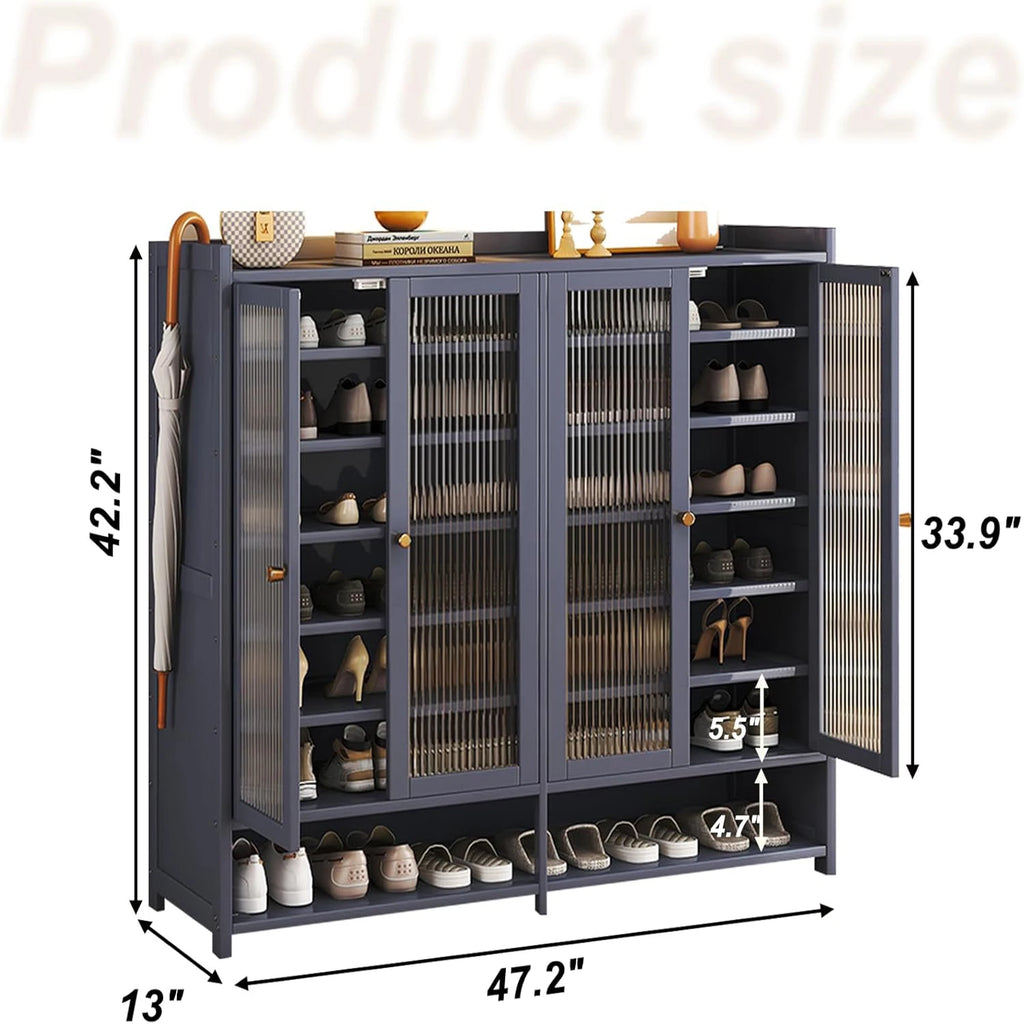 Shoe Rack for Closet, Entryway Shoe Storage Cabinet for 36-40 Pairs,