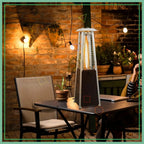 Portable Outdoor Tabletop Heater, 10,000 BTU with Tip-Over Protection & Crystal Glass Tube for Patio, Deck, Porch