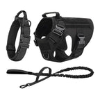 Tactical Dog Harness Collar Leash Molle Pouches For Medium Large Dogs