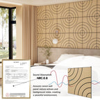 Acoustic Sound Absorbing 3D Wood Slat Self-Adhesive Peel and Stick Wall Panels Set of 4 for Interior Noise Reduction