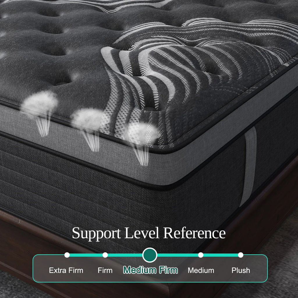12"14" Gel Memory Foam Twin Full Queen King Bed Mattress In A Box, Medium Firm Motion Isolation