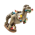 Dinosaur Eating Gnomes Ornaments Handicraft Weatherproof Funny Cute