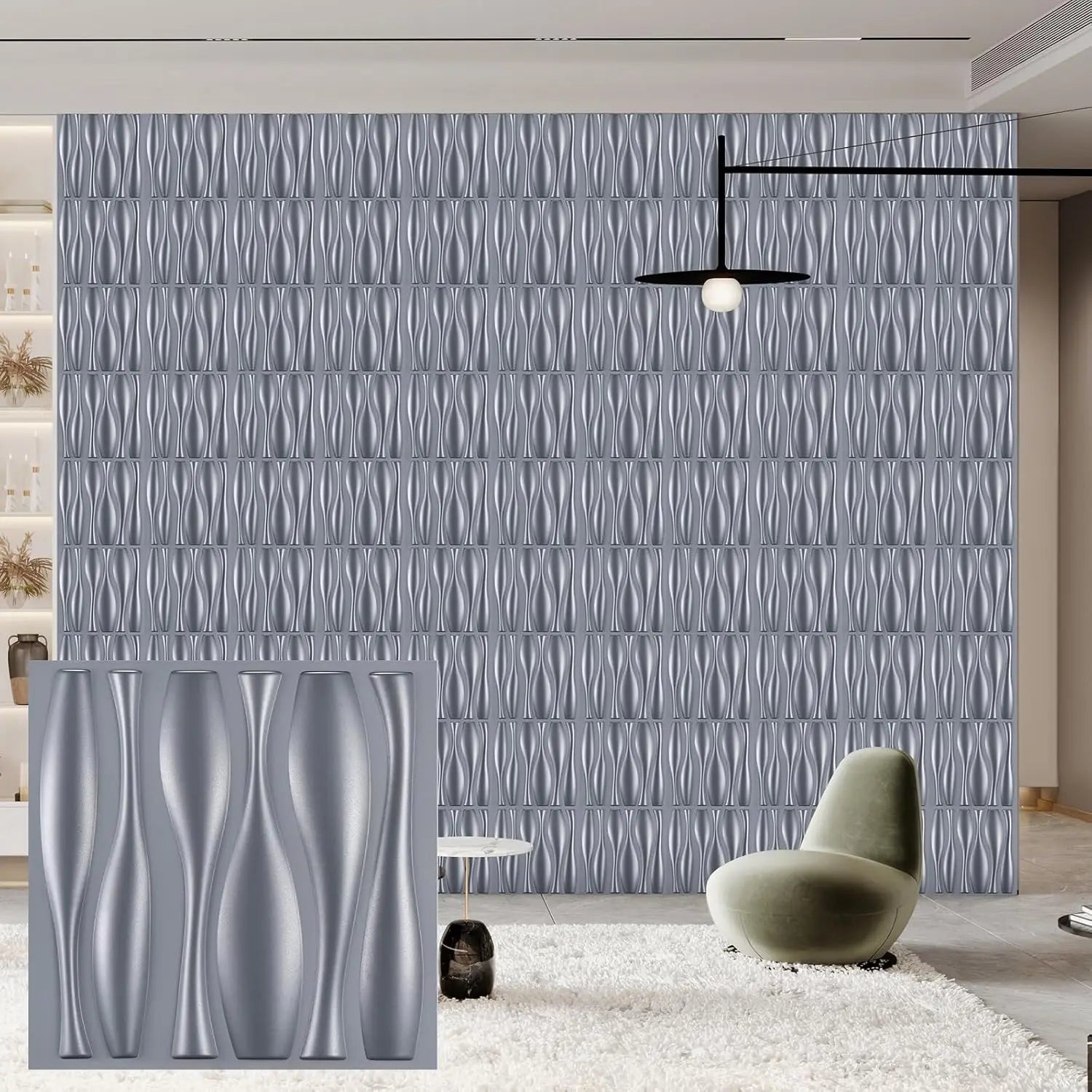 30 pack 3D wall panel. PVC flower textured wall panels. 11.8x11.8 Double-Sided Tape.