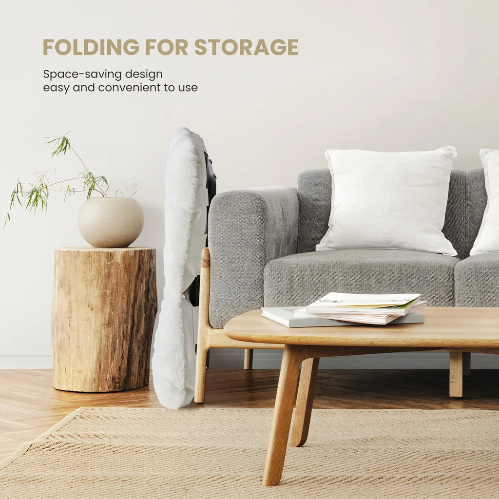 Soft Faux Fur Large Size Folding Lounge Reading Chair