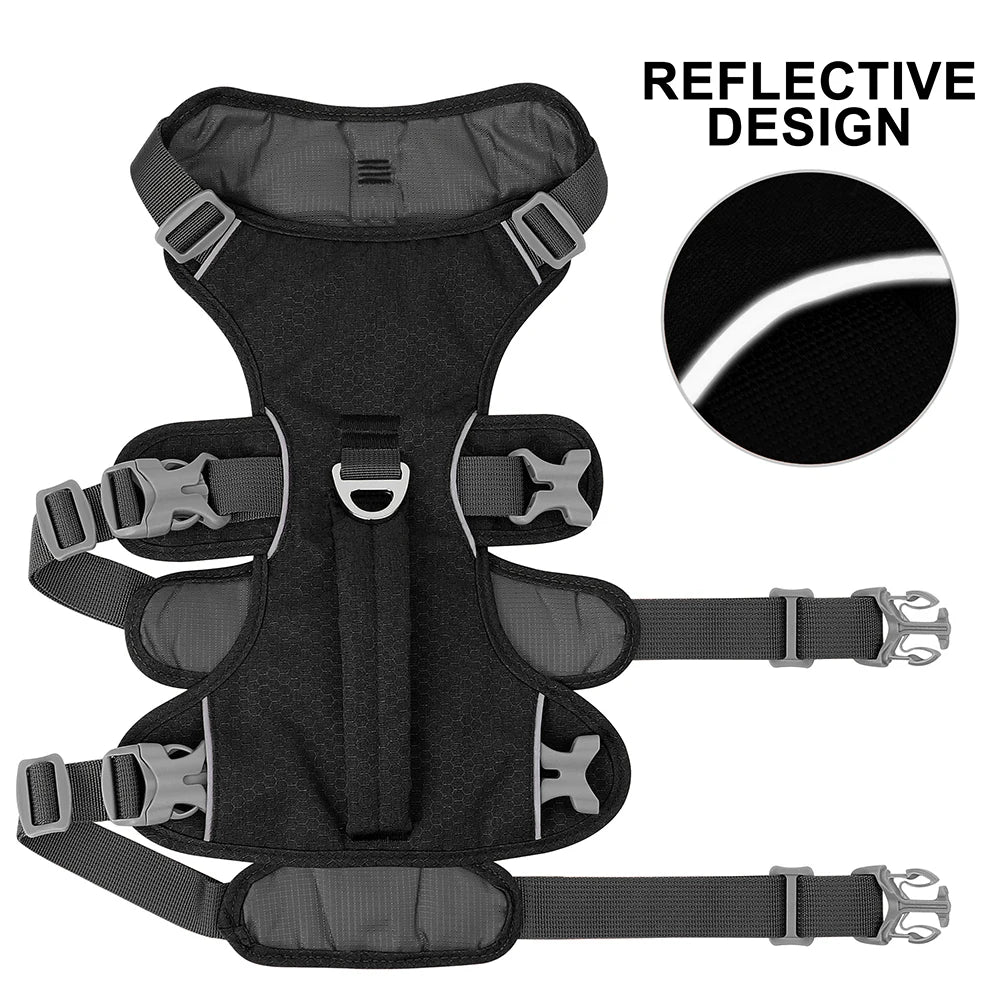 Reflective Dog Harnesses Durable Vest With Handle Adjustable