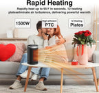 Portable Electric Space Heater with Thermostat, Remote, 70° Oscillation, Timer & 5 Modes for Indoor Home Office Use