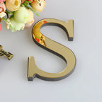 26 English Letters Wall Sticker 3D Mirror Acrylic Gold