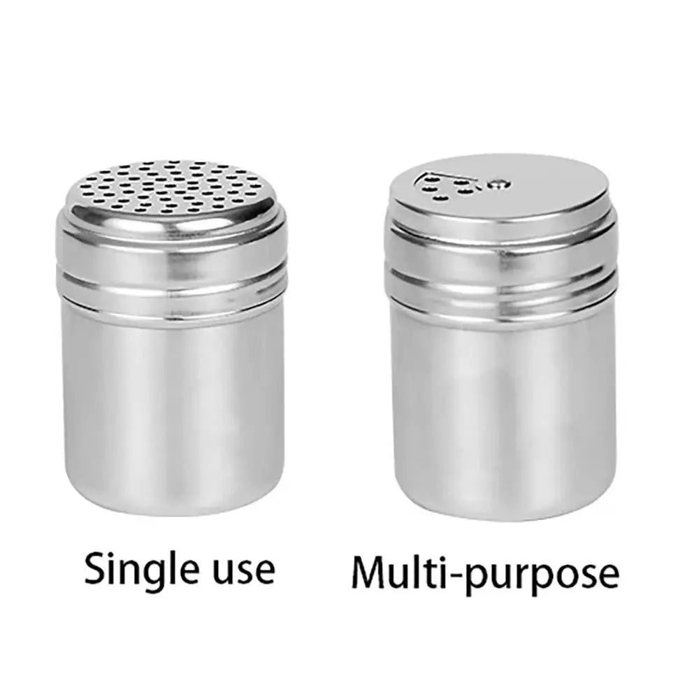 Multi-purpose Stainless Steel Seasoning Jar Salt Sugar Bottle Rotating Cover