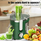 Compact Fruits Juicer,500W Juice Extractor Machine Wide Mouth 3” Feed Chute