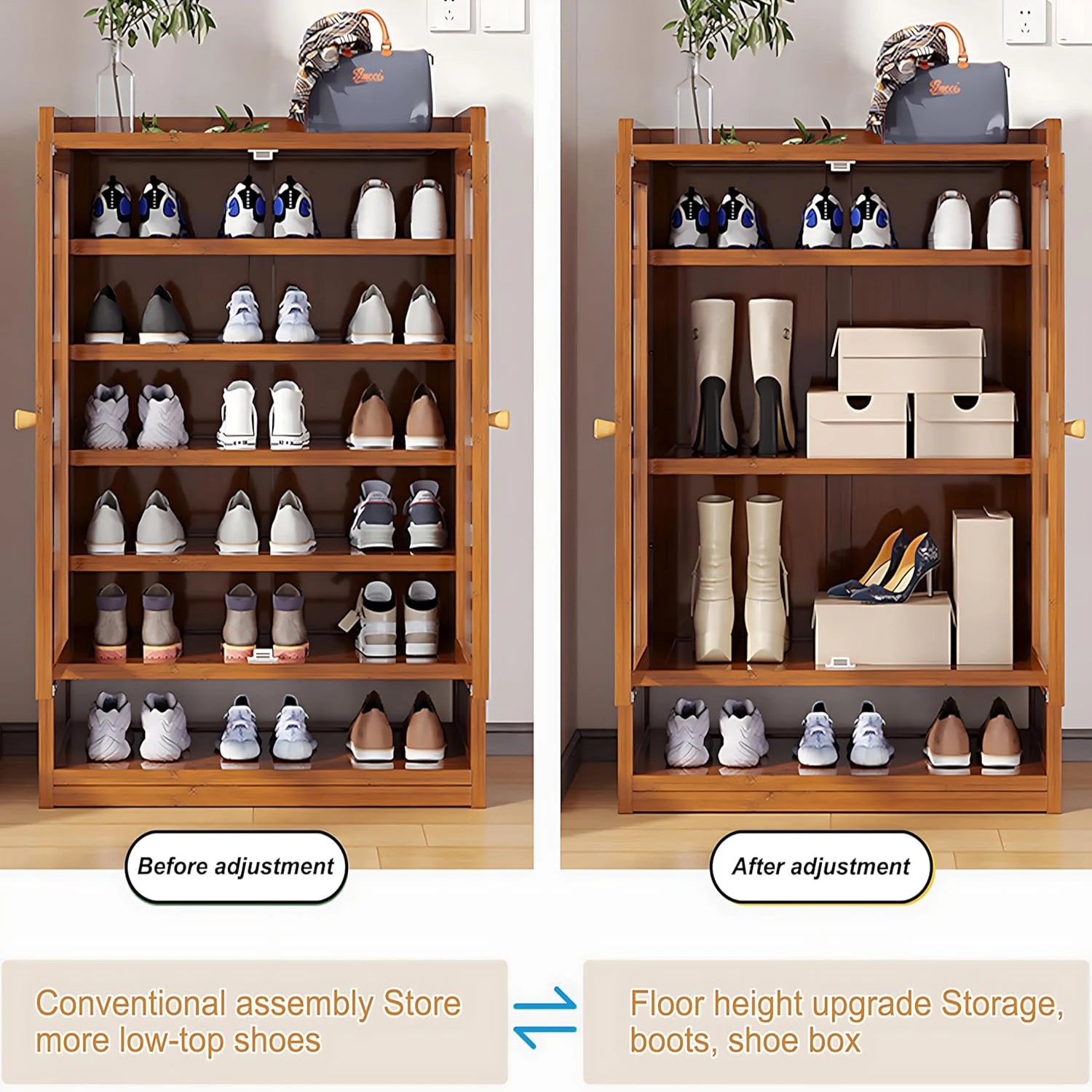 Shoe Rack for Closet, Entryway Shoe Storage Cabinet for 36-40 Pairs,