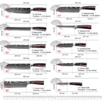 8pcs Kitchen Knife Damascus Stainless Steel Set