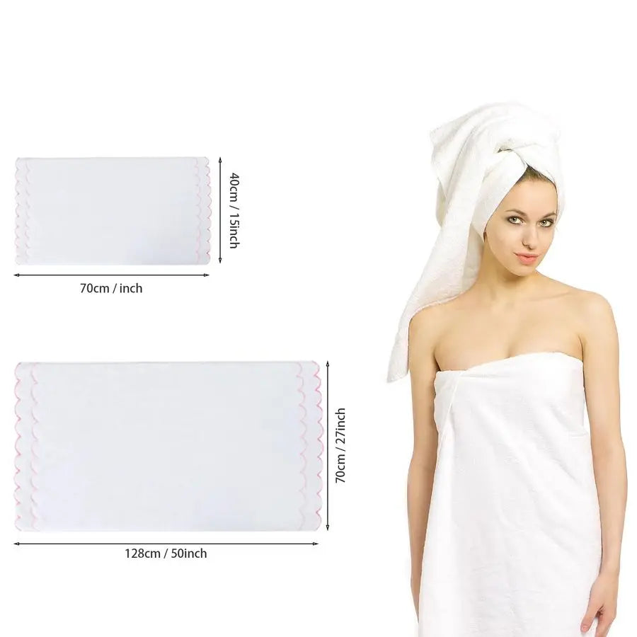 4 Set 100 Cotton Bath Towels Set 2 Bath Towels 2 Hand Towels Embroidered Decorative Scalloped Towels