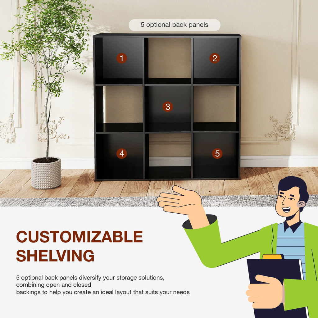 9 Cube Storage Organizer Wooden Shelf Bookcase