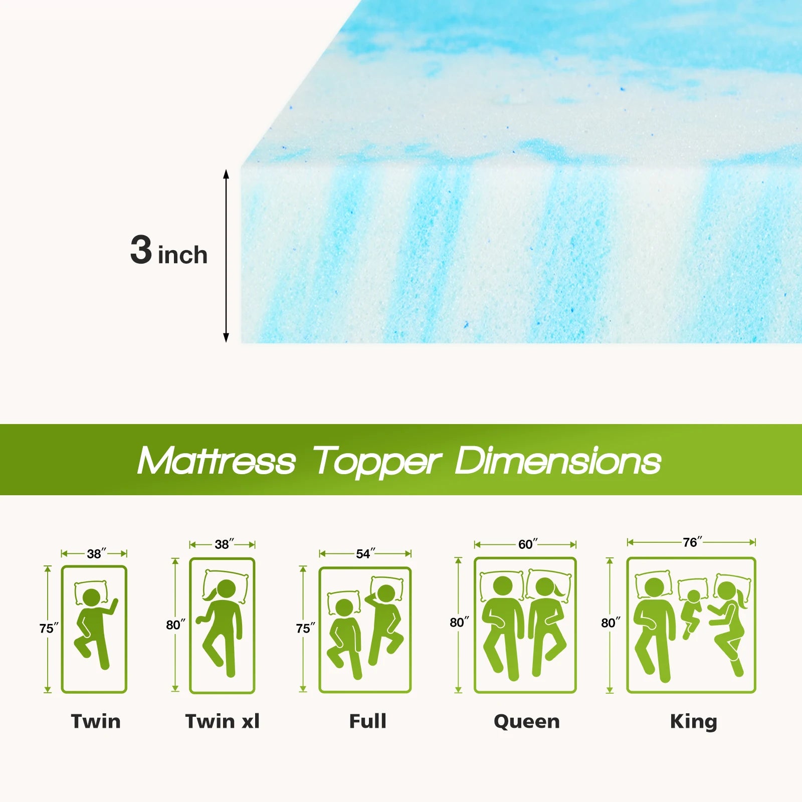 Soft Mattress Topper Thick Gel Cooling Mattress Soft and Breathable Bed Topper Bedroom Furniture