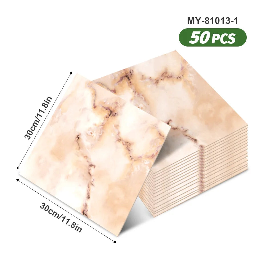50pcs SXP Floor Sticker Peel and Stick 11.81x11.81in Self adhesive Wall Stickers Easy DIY 1.5mm thick Applies to any indoor