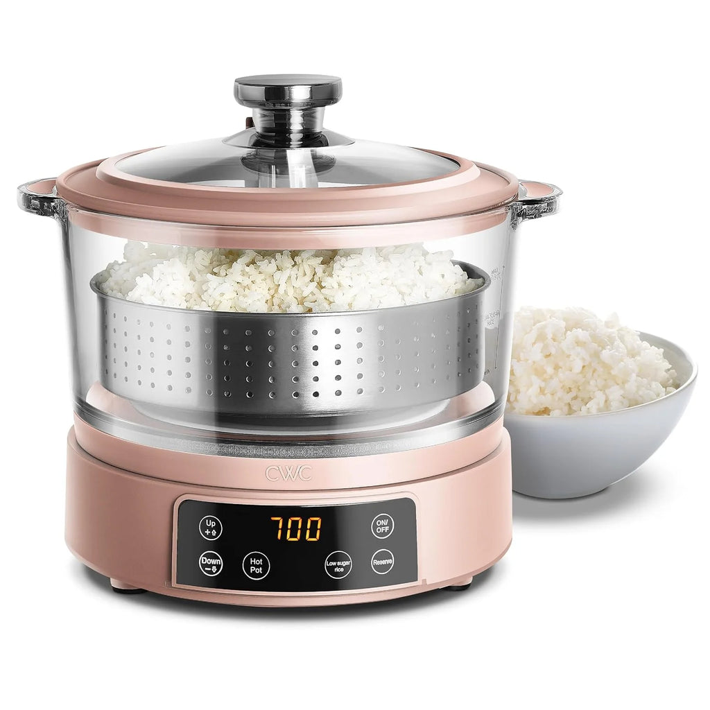 COOK WITH COLOR 3L Glass Low Carb Rice Cooker-Makes 6 Cups Cooked