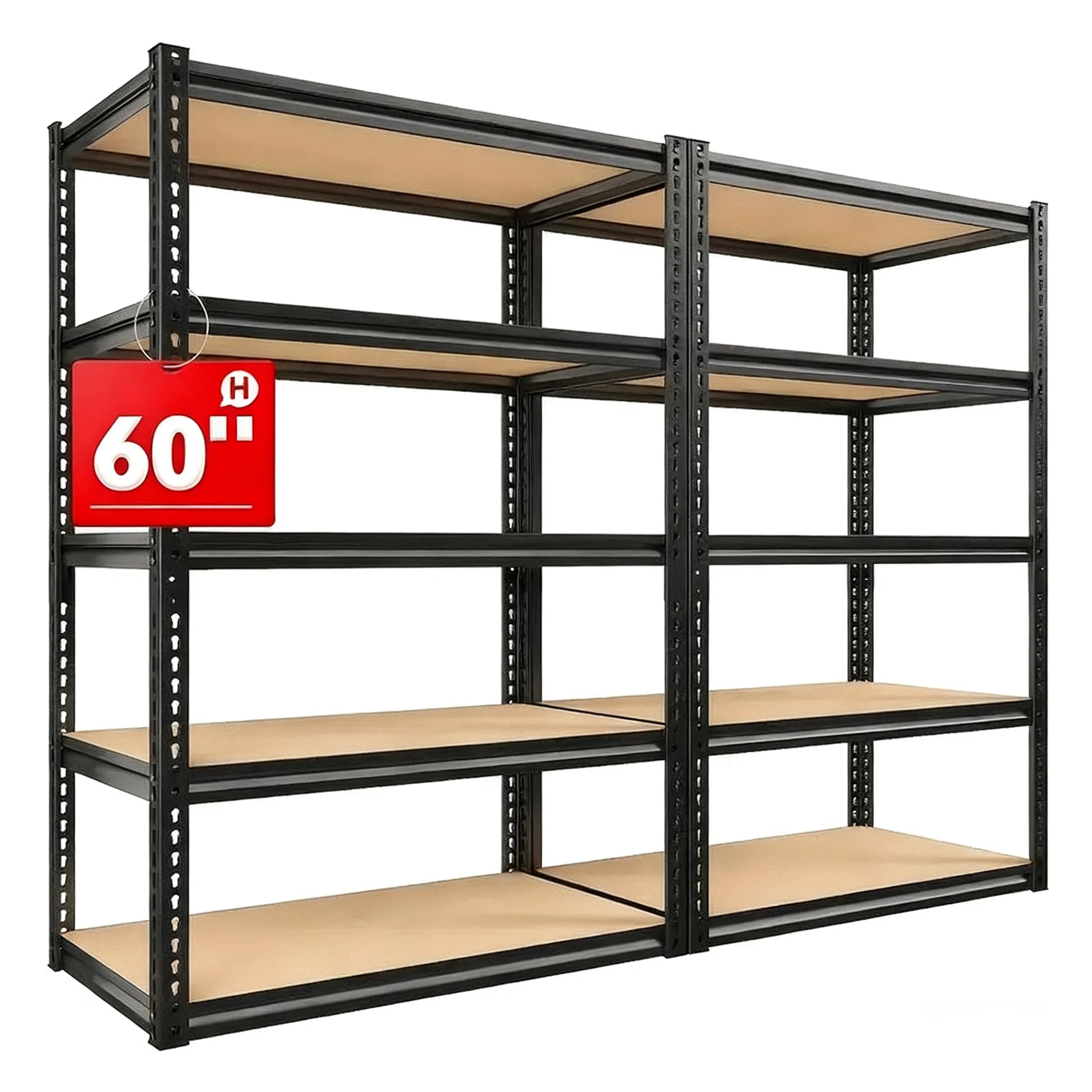 60/72 Inch two-piece set Heavy-duty Metal Storage Rack