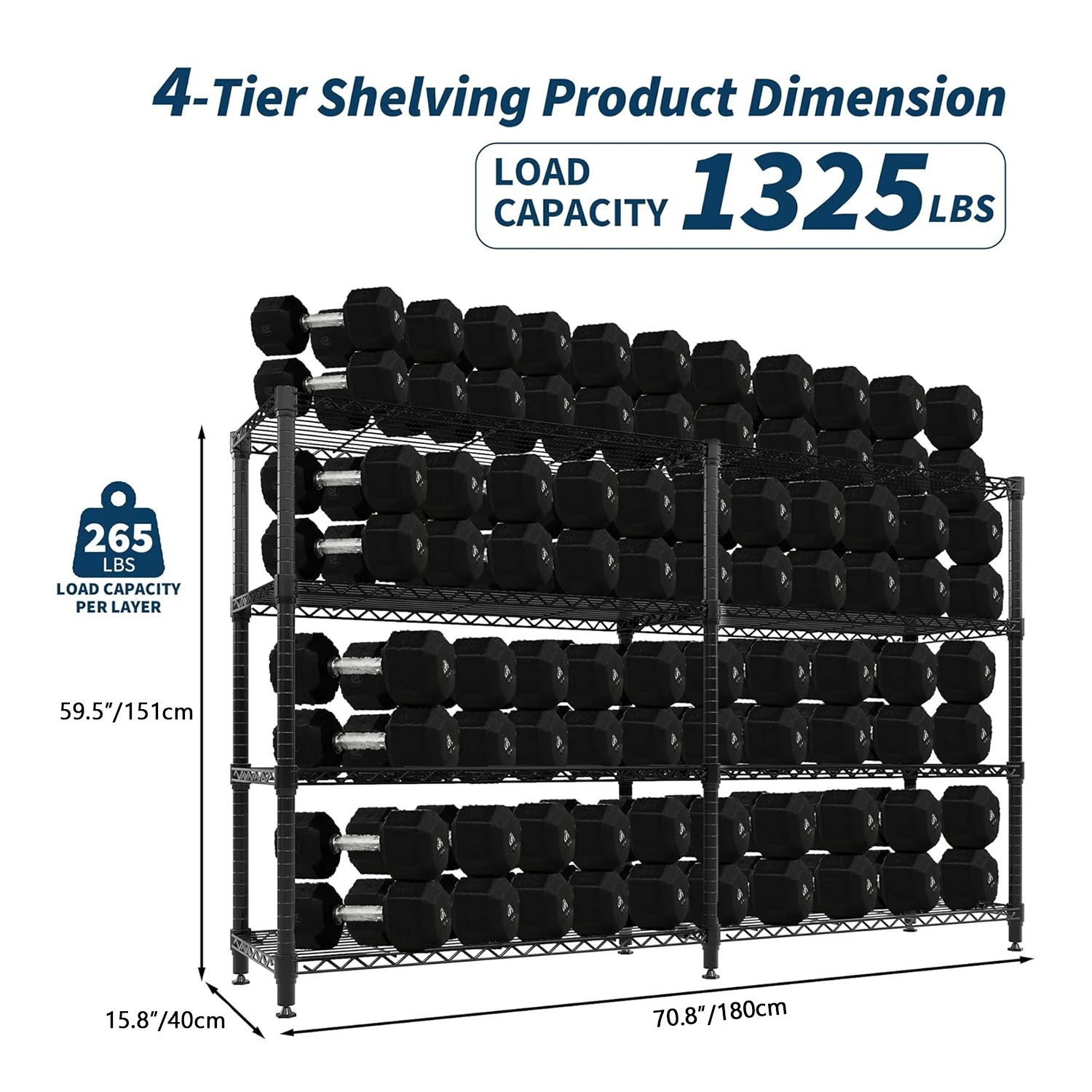 Heavy Duty Storage Shelves 4/5 Tiers Metal Shelving Unit Adjustable