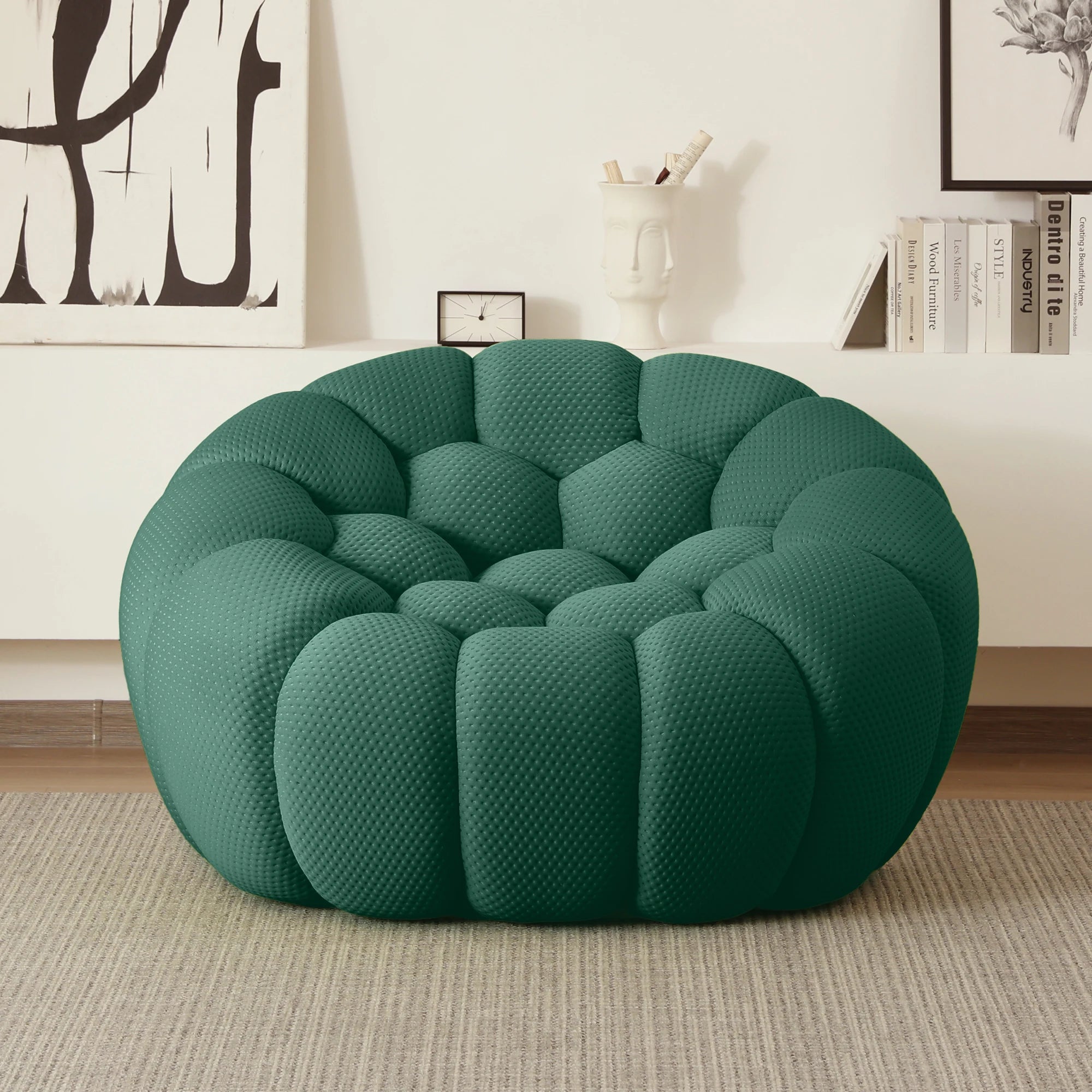 Sdorens 49'' Oversized Boneless Bubble Couch Chair Football-Shaped Design