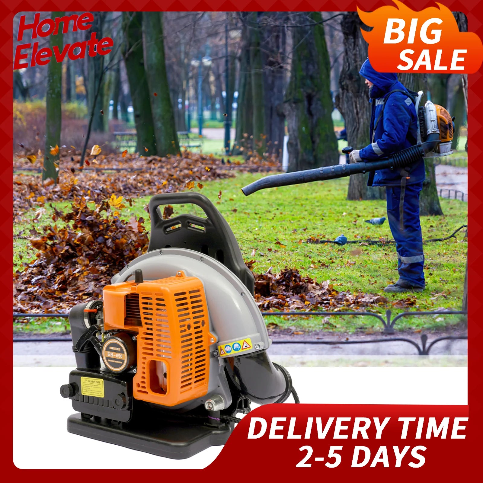 63CC Gas Leaf Blower Backpack High Power Yard Debris Clener