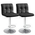 Leather Bar Stools Set of 2,Upholstered Counter Height Bar Stool