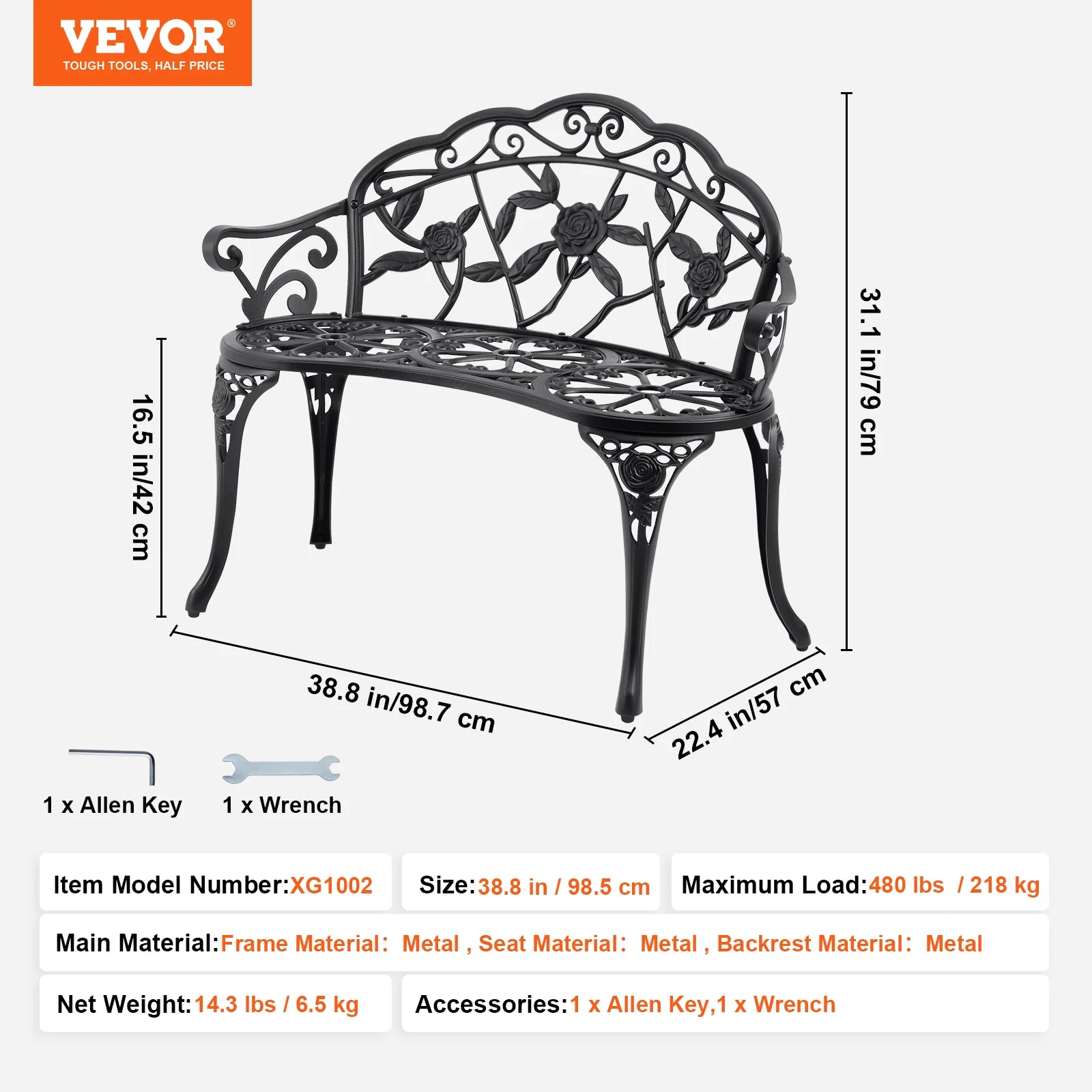 Metal Garden Bench